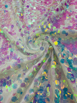 Round Sequin Polyester Fabric - Round Sequin, 54" Width (1 Yard)