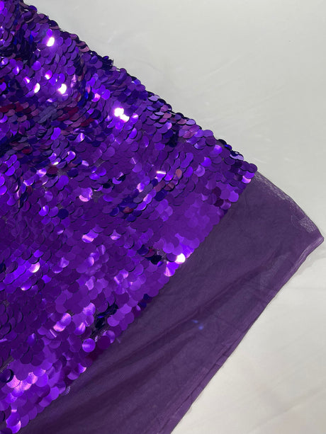 Round Sequin Polyester Fabric - Round Sequin, 54" Width (1 Yard)
