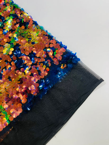 Round Sequin Polyester Fabric - Round Sequin, 54" Width (1 Yard)