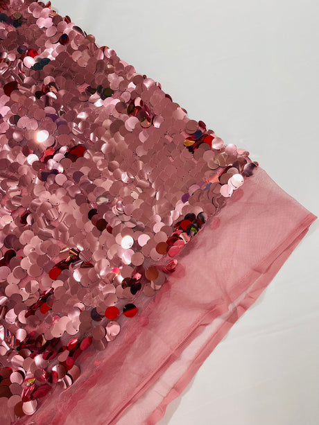 Round Sequin Polyester Fabric - Round Sequin, 54" Width (1 Yard)
