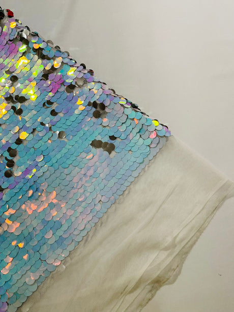 Round Sequin Polyester Fabric - Round Sequin, 54" Width (1 Yard)