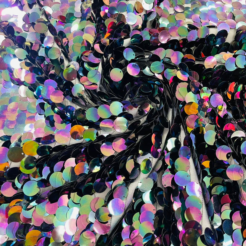 Round Sequin Polyester Fabric - Round Sequin, 54" Width (1 Yard)
