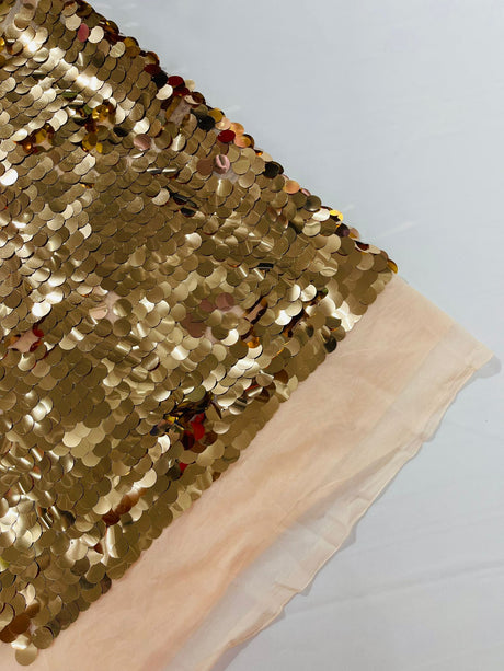 Round Sequin Polyester Fabric - Round Sequin, 54" Width (1 Yard)