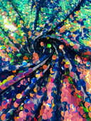 Round Sequin Polyester Fabric - Round Sequin, 54" Width (1 Yard)