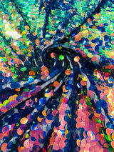 Round Sequin Polyester Fabric - Round Sequin, 54" Width (1 Yard)