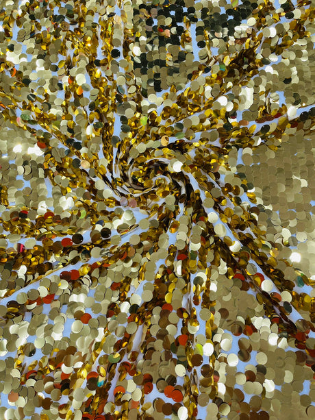 Round Sequin Polyester Fabric - Round Sequin, 54" Width (1 Yard)