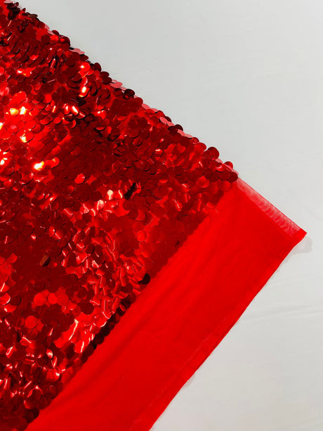 Round Sequin Polyester Fabric - Round Sequin, 54" Width (1 Yard)