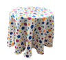 Round Tablecloth Satin Fabric - Multi Color Polka Dot, 51" Round (1 Piece)
