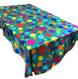 Round Tablecloth Satin Fabric - Multi Color Polka Dot, 51" Round (1 Piece)