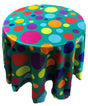 Round Tablecloth Satin Fabric - Multi Color Polka Dot, 51" Round (1 Piece)