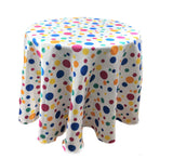 Round Tablecloth Satin Fabric - Multi Color Polka Dot, 51" Round (1 Piece)