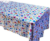 Round Tablecloth Satin Fabric - Multi Color Polka Dot, 51" Round (1 Piece)