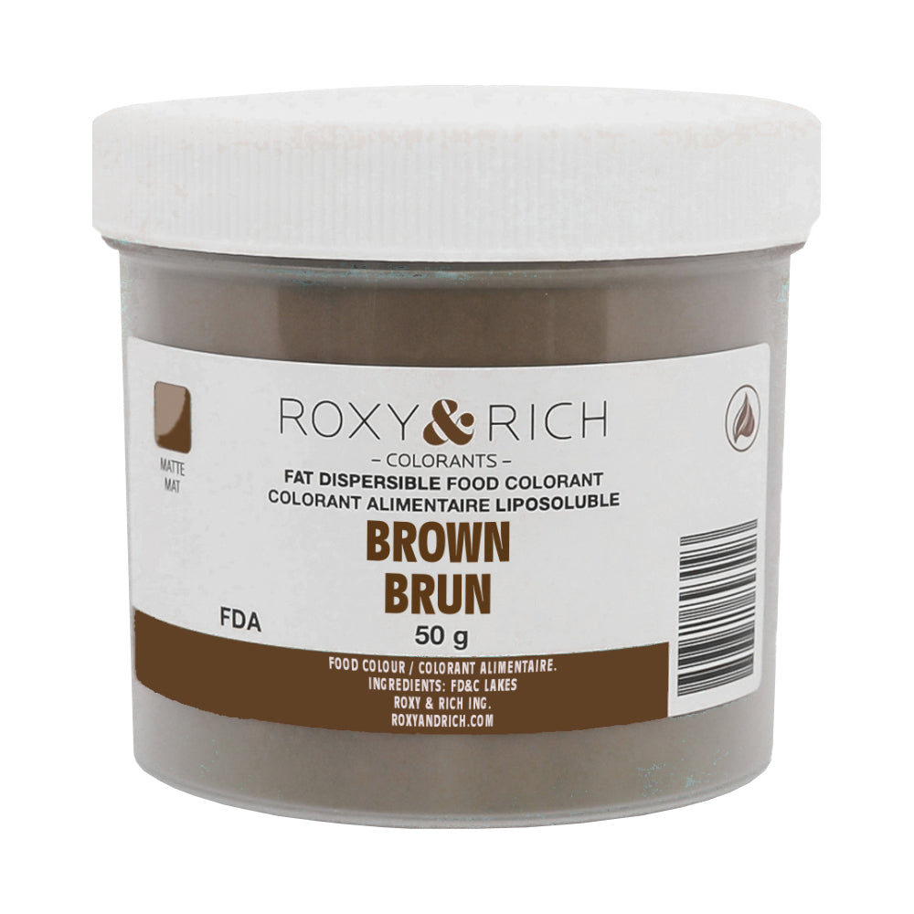 Roxy & Rich Brown Fat Dispersible Powder Food Colors, 50 gr.