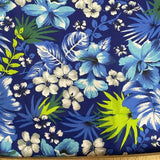 Hawaiian Floral Mix Poly Cotton Fabric - Tropical Floral, Multicolor, 58/60" Width (1 Yard)