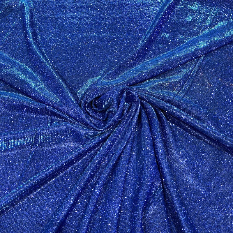 Royal Blue Moon Shadow Shimmer Glitter Fabric - Royal Blue, Full Glitter Covered Shimmer, 58/60" Width (1 Yard)