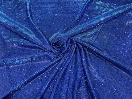 Royal Blue Moon Shadow Shimmer Glitter Fabric - Royal Blue, Full Glitter Covered Shimmer, 58/60" Width (1 Yard)