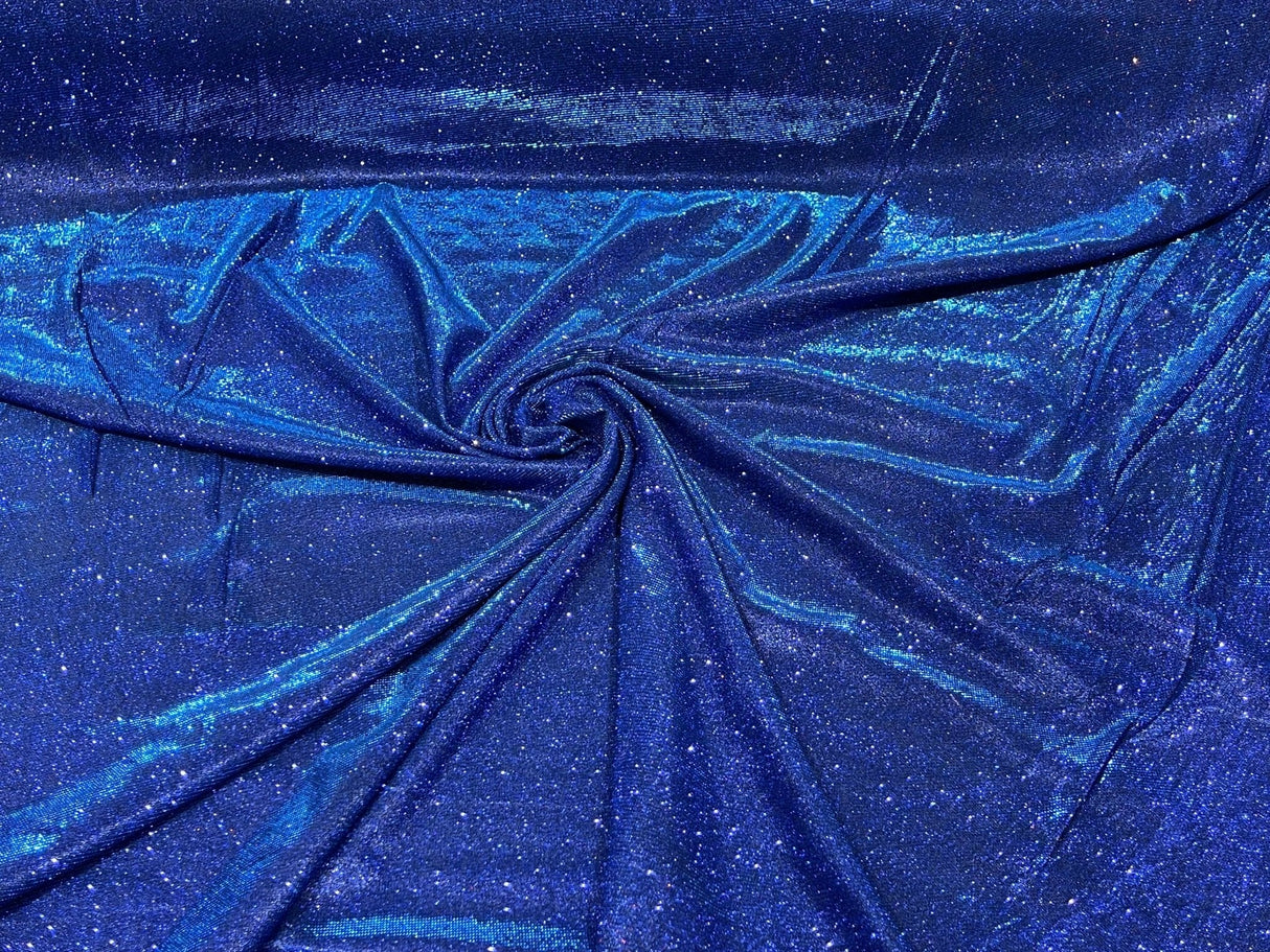 Royal Blue Moon Shadow Shimmer Glitter Fabric - Royal Blue, Full Glitter Covered Shimmer, 58/60" Width (1 Yard)