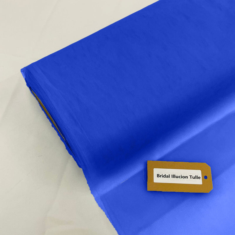 Bridal Illusion Polyester Tulle Fabric - Royal Blue, 108" Width (1 Roll)
