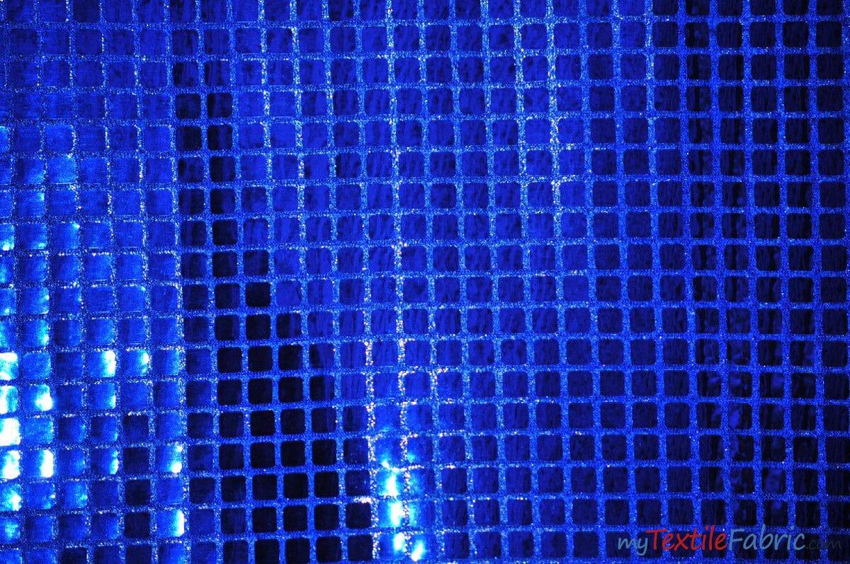 Quad Sequins Polyester Fabric - Square Sequins, Multiple Colors, 45" Wide (1 Yard)