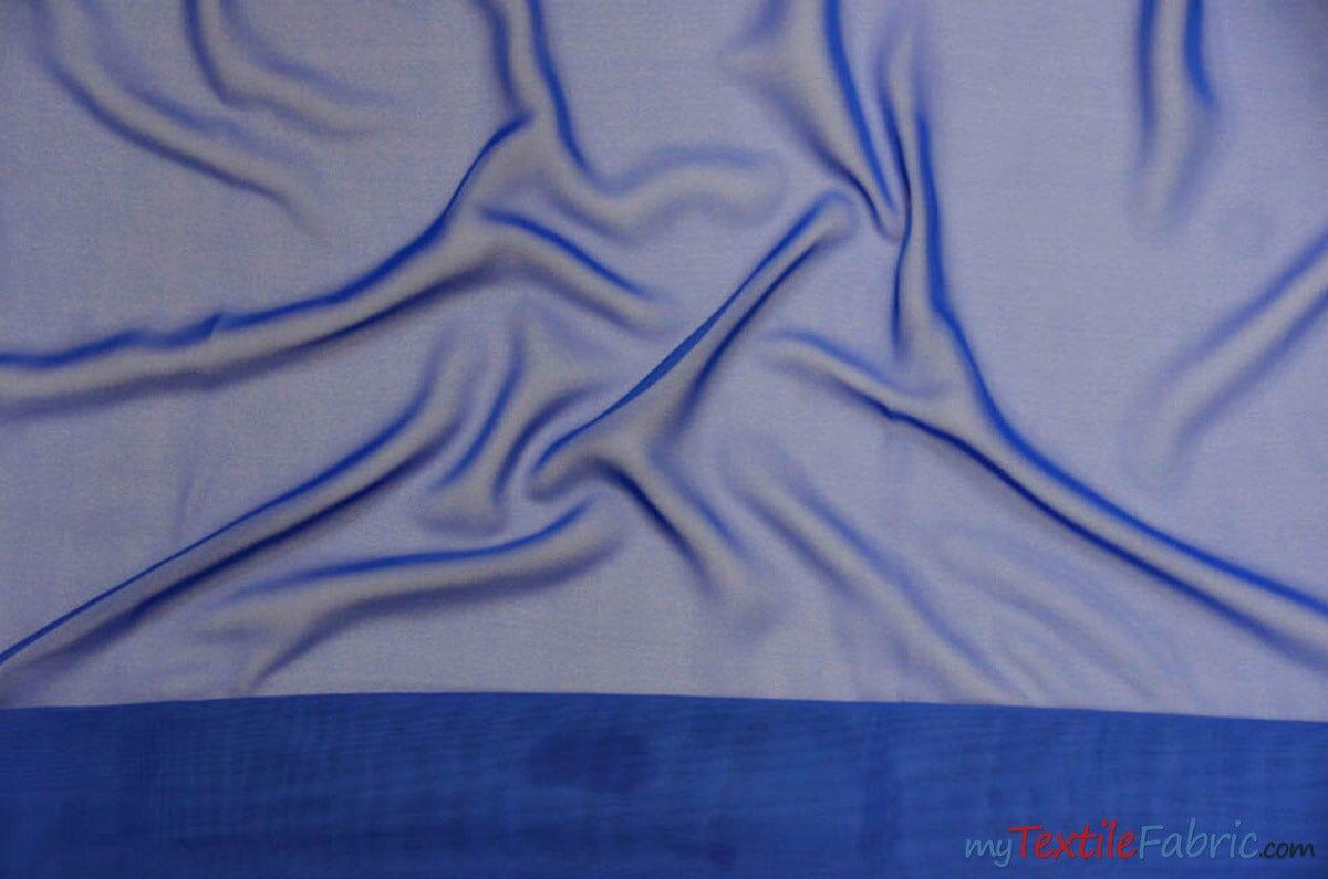 Double Georgette 100 Percent Polyester Fabric - Sheer Crepe Texture, 60" Width, Multiple Colors (1 Yard)