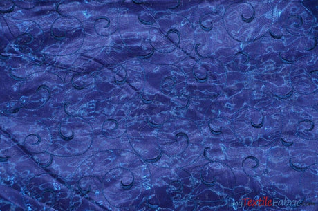 Swirl Organza Polyester Fabric - Embroidered Swirl Sheer, 52/54" Width, Multiple Colors (1 Yard)
