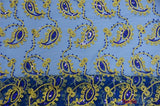 Coco Paisley Polyester Fabric - Sheer Embroidered Paisley, Double Scallop Lace, 52" Width (1 Yard)