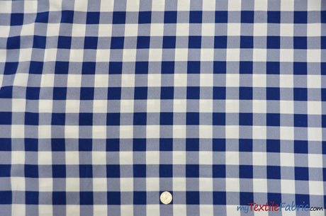 Picnic Checkers Polyester Fabric - Gingham Checkered, 1" X 1", 58/60" Width (1 Yard)