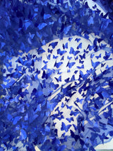 3D Butterflies Royal Blue 100 Percent Polyester Fabric - Light Weight Satin Butterflies, Royal Blue, 54" Width (1 Yard)