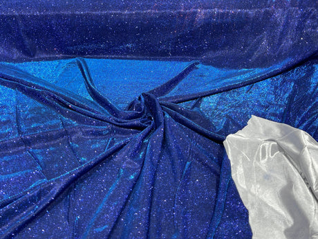 Glitter Metallic Lame Knitted Fabric - Moon Shadow Shimmer Glitter, 57/58" Width (1 Yard)