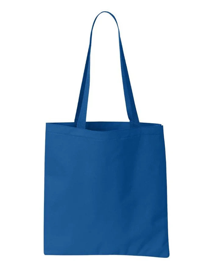 Small Tote Bag Polyester PVC Fabric - Royal Blue, Gusseted Bottom, 14 3/4" W X 13 3/4" H (One Size)