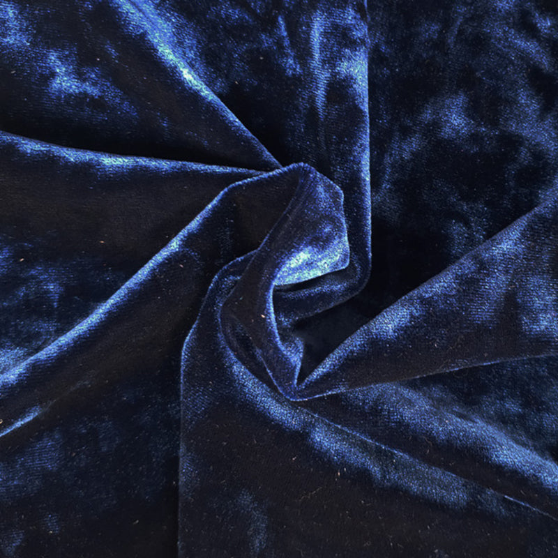 1 Yard Stretch Crushed Velvet Fabric Royal Drapey Apparel Material width