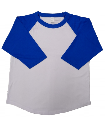 Lucky Friends Youth Raglan Cotton Fabric - Royal, Raglan 3/4 Sleeve Shirt (1 Piece)
