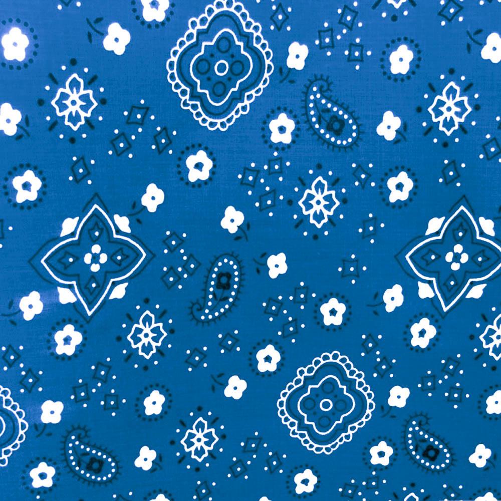 Paisley Bandana Royal Blue Poly Cotton Fabric,