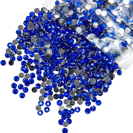Small Bag Hot Fix Rhinestones - Royal Blue Loose Rhinestones, SS6/2MM, SS10/3MM, SS16/4MM, SS20/5MM, SS30/6MM (1 Bag)
