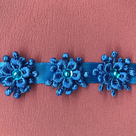 Beaded 3D Guipure Floral Lace Trim 1"