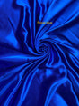 Crepe Satin Polyester Fabric - Royal Blue, Shiny, 58" Width (1 Yard)