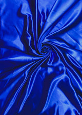 Crepe Satin Polyester Fabric - Royal Blue, Shiny, 58" Width (1 Yard)