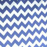 Cotton Lycra Knit Fabric Royal Blue Chevron on White