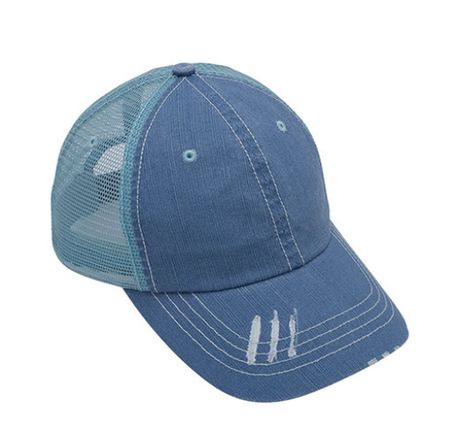 Jean Cap Cotton Polyester Fabric - Royal, Casual Style, Adjustable (One Size)