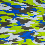 Microfiber Boardshort Fabric Royal Lime Camo