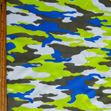 Microfiber Boardshort Fabric Royal Lime Camo