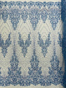 Royalty Damask Beaded Lace Fabric - Damask Pattern, Beaded Mesh, 54" Width (1 Yard)