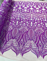 Royalty Sequin Damask 4 Way Stretch Mesh Fabric - Iridescent Sequin Damask, 54" Width (1 Yard)