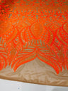 Royalty Sequin Damask 4 Way Stretch Mesh Fabric - Iridescent Sequin Damask, 54" Width (1 Yard)