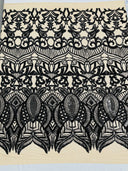 Royalty Sequin Damask 4 Way Stretch Mesh Fabric - Iridescent Sequin Damask, 54" Width (1 Yard)