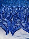 Royalty Sequin Damask 4 Way Stretch Mesh Fabric - Iridescent Sequin Damask, 54" Width (1 Yard)