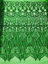 Royalty Sequin Damask 4 Way Stretch Mesh Fabric - Iridescent Sequin Damask, 54" Width (1 Yard)