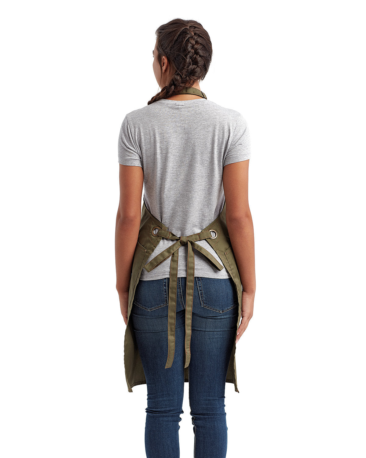 Unisex ‘Barley’ Contrast Stitch Recycled Bib Apron