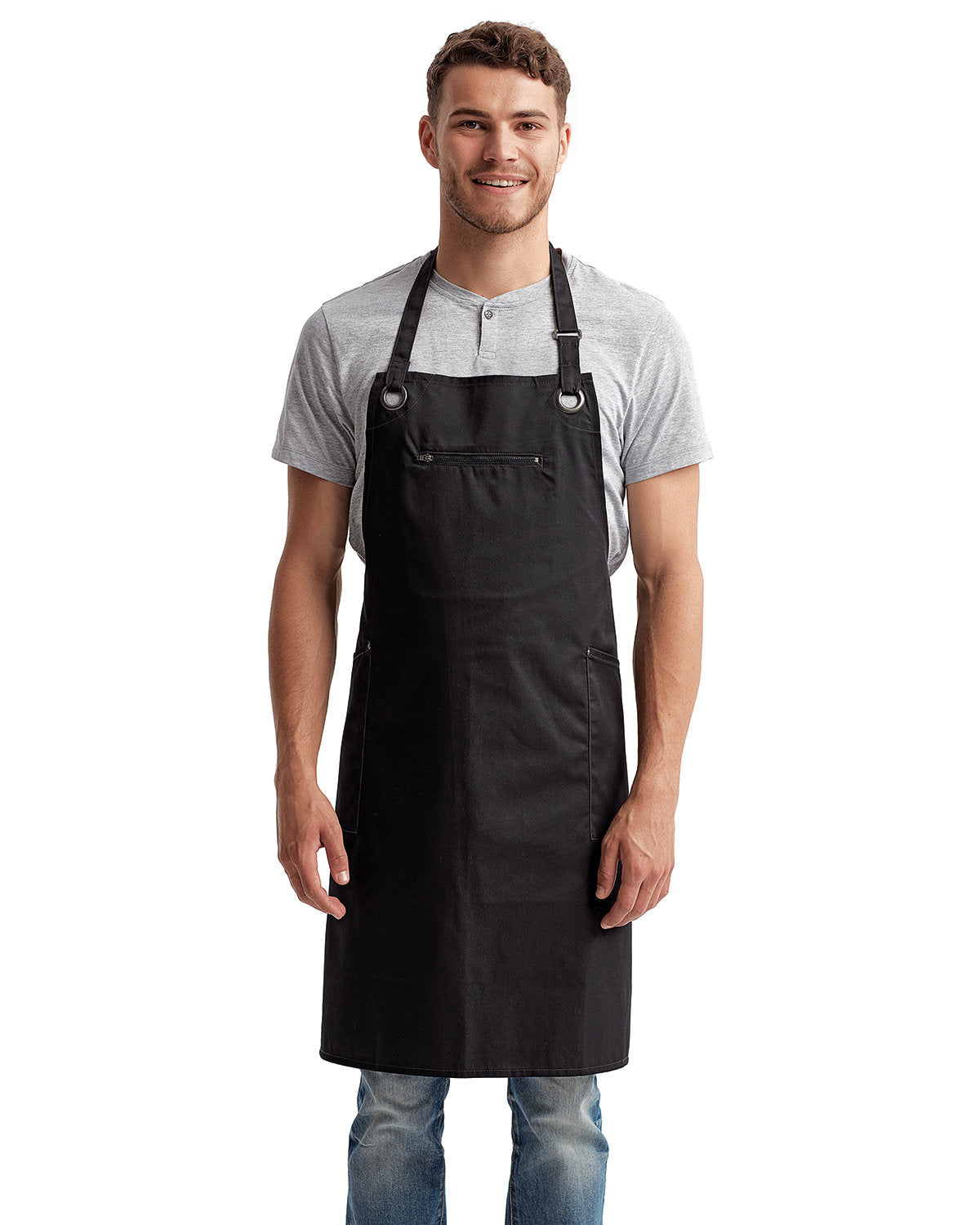 Unisex ‘Barley’ Contrast Stitch Recycled Bib Apron