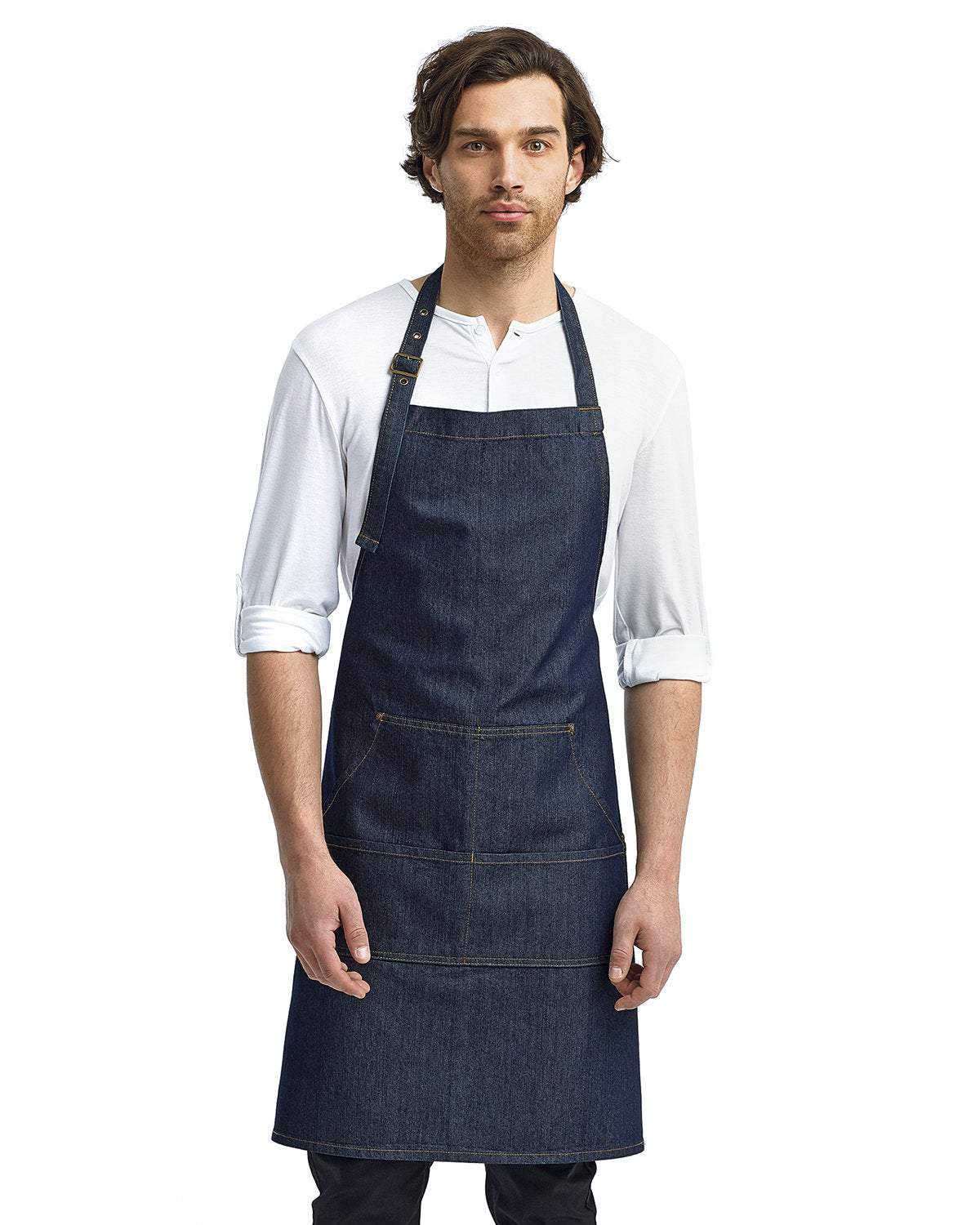 Unisex Jeans Stitch Denim Bib Apron